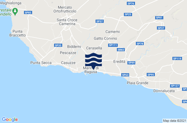Marina di Ragusa, Italy tide times map