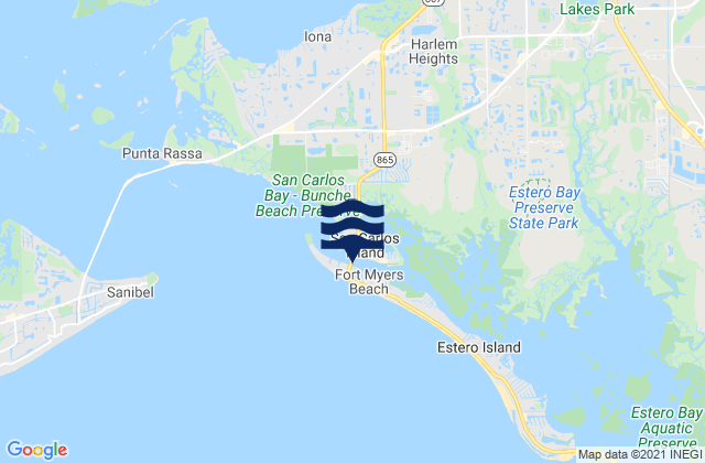 Matanzas Pass (fixed Bridge) Lee County Florida United States Tide Chart Map 30014043 