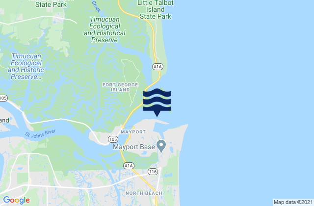 Mayport Naval Sta. (St Johns River), United States tide chart map