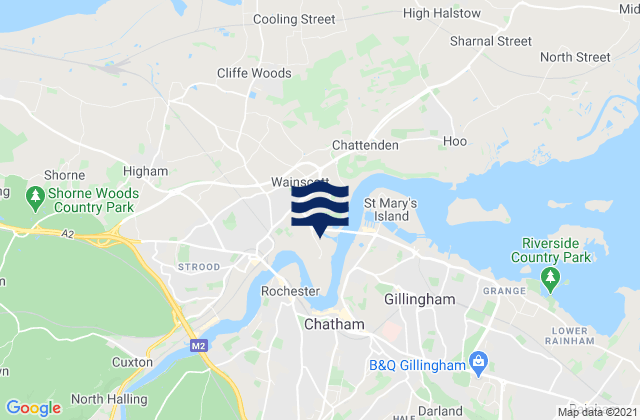 Medway England United Kingdom Tide Times Map 5012692 