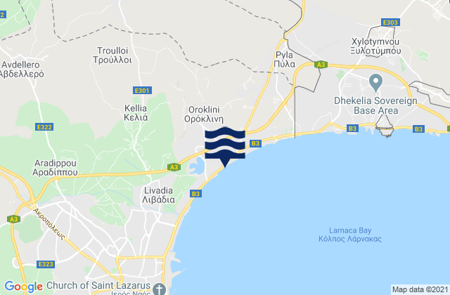 Melouseia, Cyprus tide times map