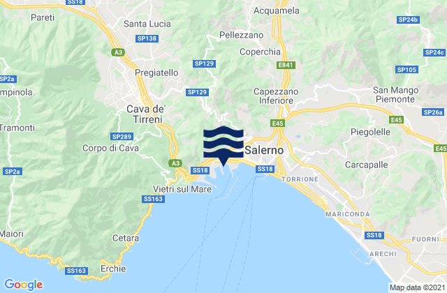 Mercato San Severino, Italy tide times map