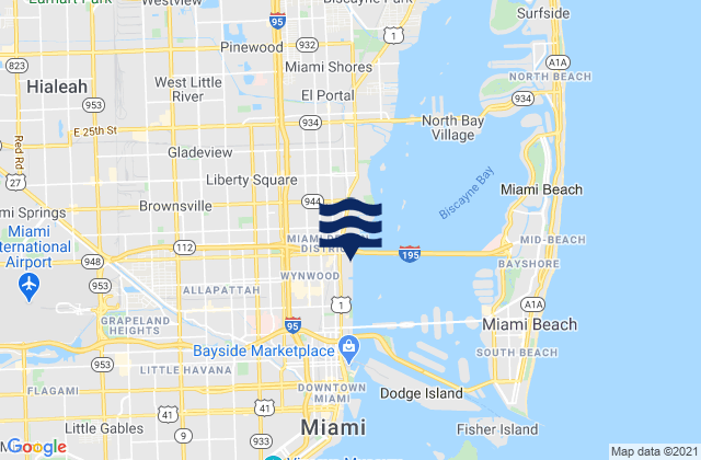 Miami Springs, United States tide chart map