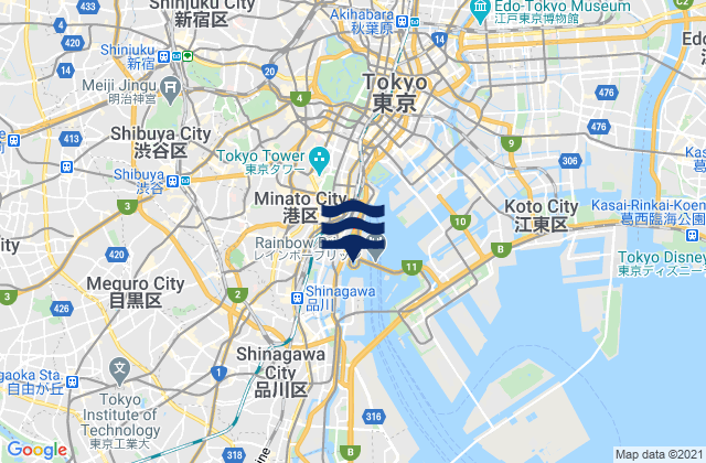 Minato-ku, Japan tide times map
