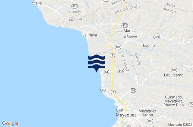 Miraflores Barrio, Puerto Rico tide times map