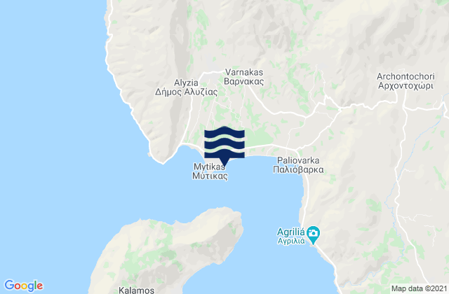 Mitikas Reef, Greece tide times map