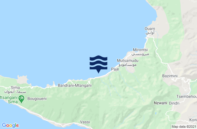 Mjimandra, Comoros tide times map