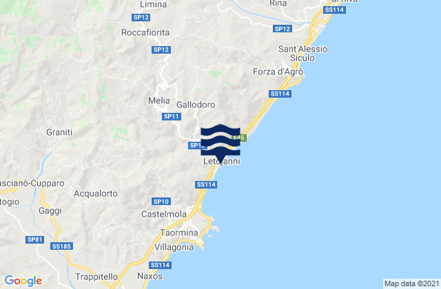 Mongiuffi Melia, Italy tide times map