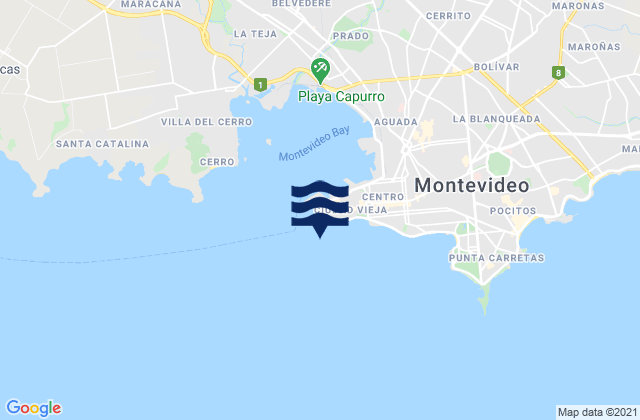 Montevideo, Argentina tide times map