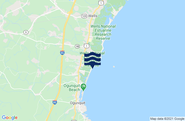 Moody Beach, United States tide chart map