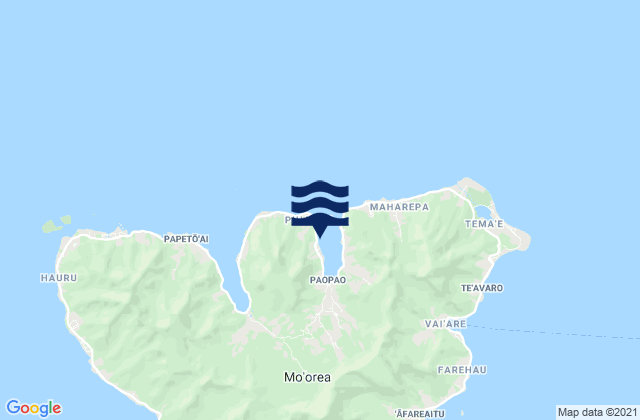 Moorea-Maiao, French Polynesia tide times map