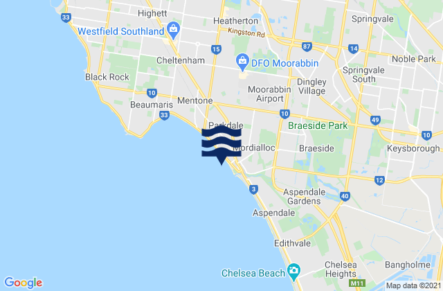 Mordialloc, Australia tide times map