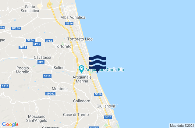 Mosciano Sant'Angelo, Italy tide times map