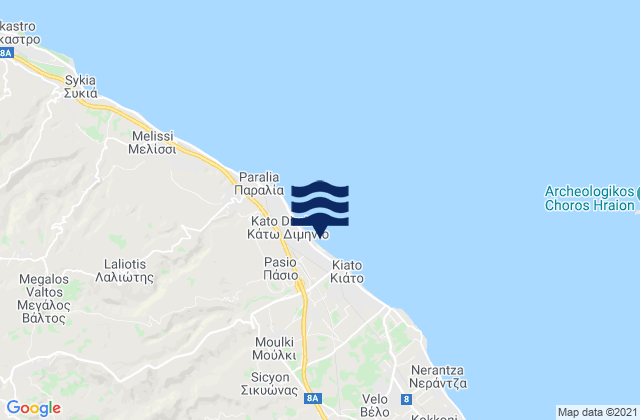 Moulki, Greece tide times map