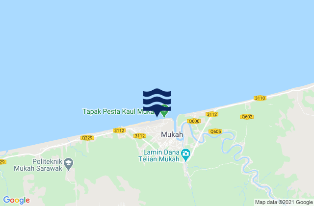Mukah, Malaysia tide times map