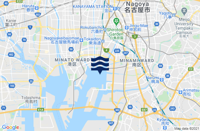 Nagoya Ko Iseno Umi, Japan tide times map