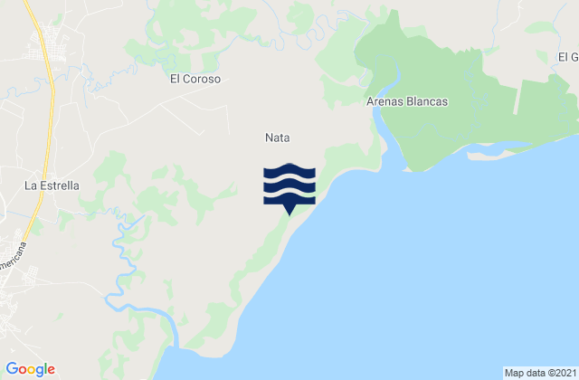 Nata, Panama tide times map