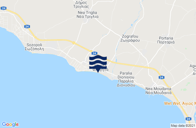 Nea Flogita, Greece tide times map