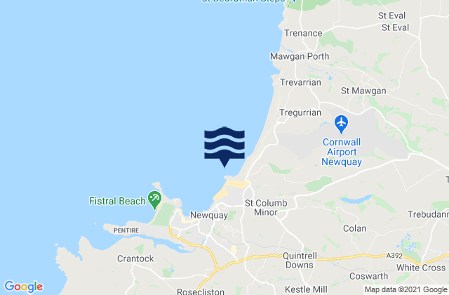 Newquay - Porth, United Kingdom tide times map