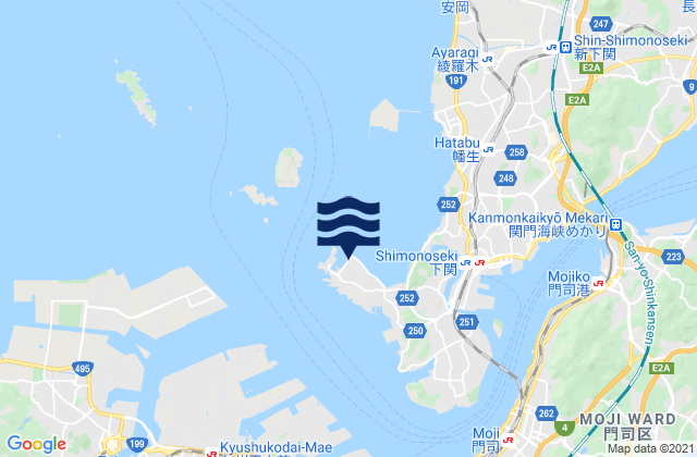 Nishiyamacho, Japan tide times map