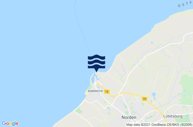 Norddeich Hafen, Netherlands tide times map
