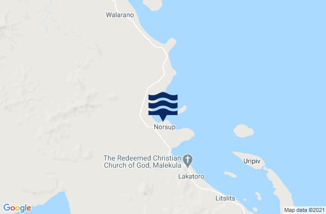 Norsup, Vanuatu tide times map