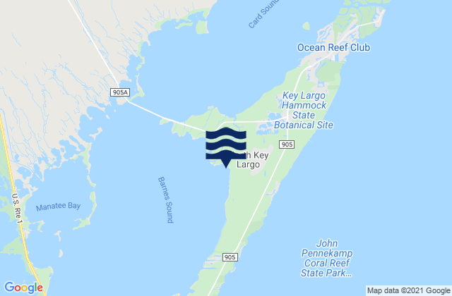 North Key Largo, United States tide chart map