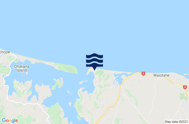Ohiwa, New Zealand tide times map