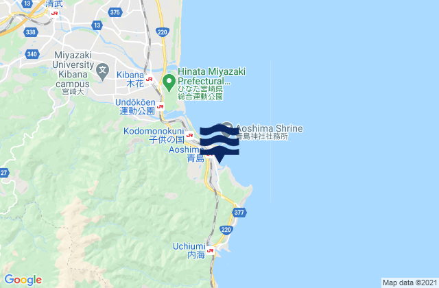 Oryuzako, Japan tide times map