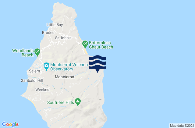 Parish of Saint Georges, Montserrat tide times map
