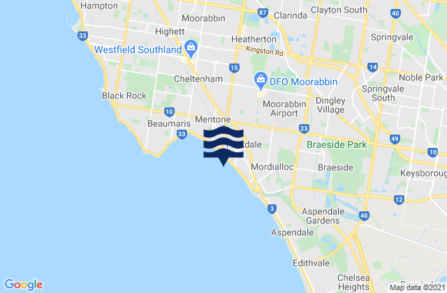 Parkdale, Australia tide times map
