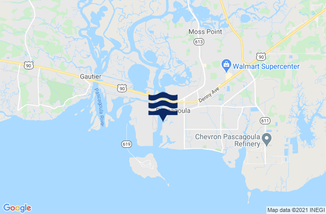 Pascagoula, United States tide chart map