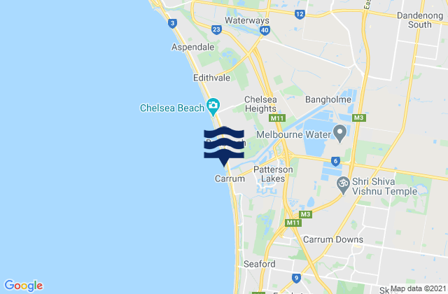 Patterson Lakes, Australia tide times map