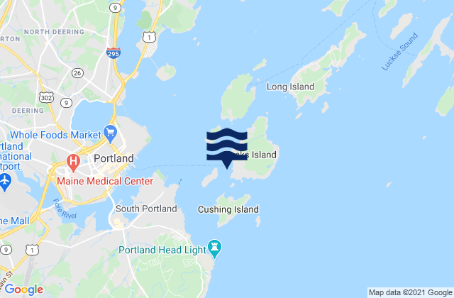 Peak Island, United States tide chart map
