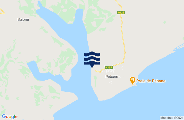 Pebane District, Mozambique tide times map