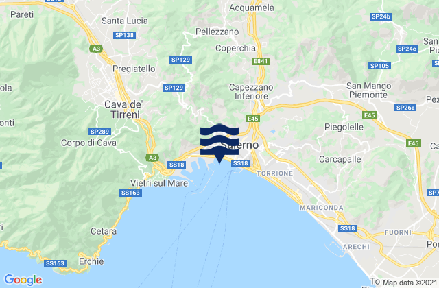 Pellezzano, Italy tide times map