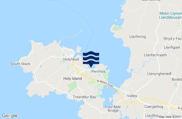 Penrhos Beach, United Kingdom tide times map