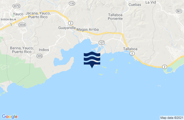 Penuelas (Punta Guayanilla), Puerto Rico tide times map