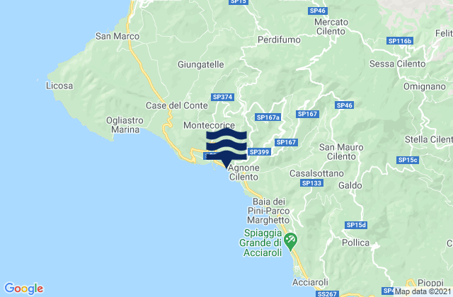 Perdifumo, Italy tide times map