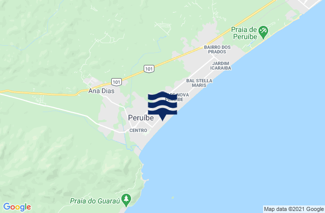 Peruibe, Brazil tide times map