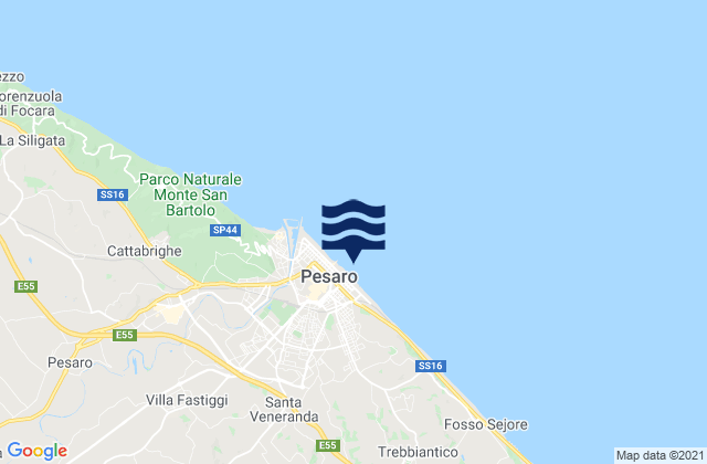 Pesaro, Italy tide times map