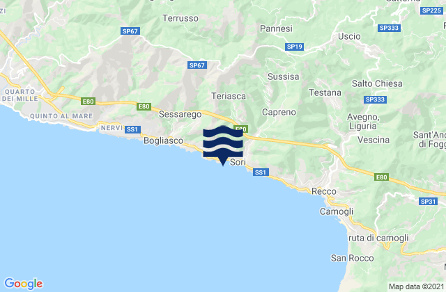 Pieve Ligure, Italy tide times map