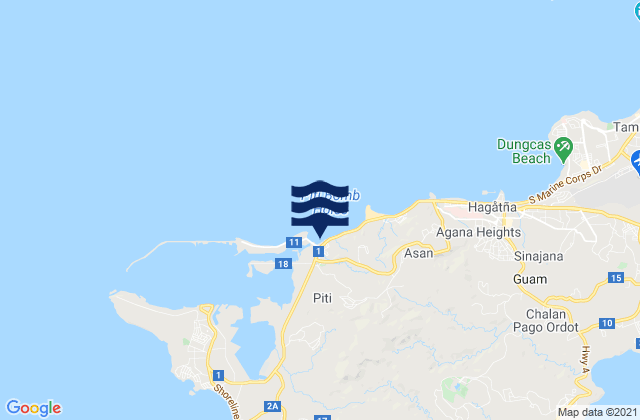Piti Municipality, Guam tide times map