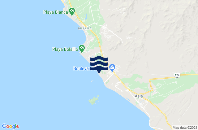 Playa Blanca, Peru tide times map