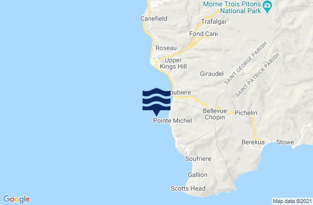 Pointe Michel, Dominica tide times map