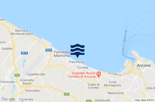 Polverigi, Italy tide times map