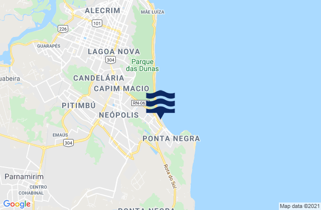 Ponta Negra (Quebra Mar), Brazil tide times map