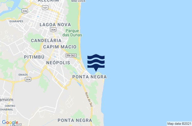 Ponta Negra, Brazil tide times map