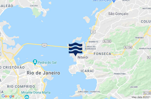 Ponta d'Areia, Brazil tide times map