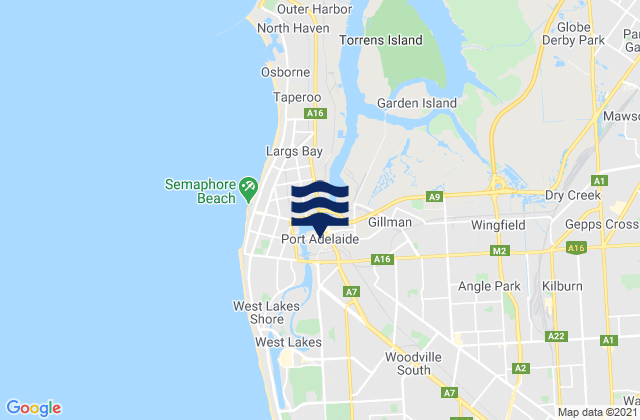 Port Adelaide, Australia tide times map